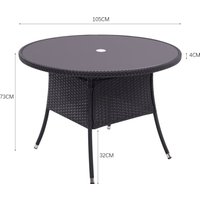 Brown/Black Outdoor Table with Parasol Hole