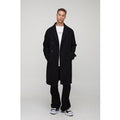 Abrigo Tall Efecto Lana Con Botonadura Doble, Negro