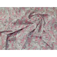 Deadstock 100% Cotton Poplin Fabric Pink & Grey