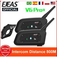 EJEAS V6 PRO +/PLUS Kask motocyklowy Bluetooth Walkie Talkie 6 Odległość kierowcy 800 metrów Wodoodporny IP67