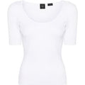T-shirt donna a costine bianca
