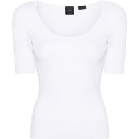 T-shirt donna a costine bianca