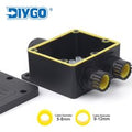 IP68 Outdoor Waterproof Junction Box Black 3 Way Mini Connector Box With PC Plastic And Terminal Designed For Buried Wiring