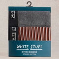 White Stuff Hove Stripe & Plain Organic Boxers - Red - 2 Pairs