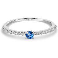 Anel Cores em Ouro Branco 18k com Topázio Azul e Diamantes