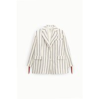 Blazer mit Streifen, Fronttaschen und Schlitzen