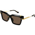 Bottega Veneta Femme Bottega Veneta BV1242S 002 Lunettes de soleil Acétate Havane Marron Papillon