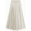 Pantalon palazzo rayé avec ceinture et plis