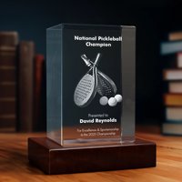 3D Memory Crystal™ - Tabletop - Rectangle - Awards & Trophies-4K HD / Mini