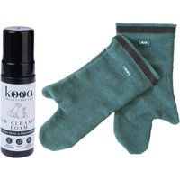 kooa Schiuma detergente per zampe - Set convenienza: schiuma detergente, 170 ml + 2 guanti in microfibra