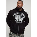 Plus Regular Fit Western Print Zip Through Hoodie, Negro