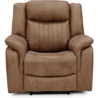 Morlix Fabric Manual Recliner 1 Seater Sofa in Tan