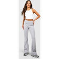 Pantalón De Campana Para Yoga Con Cintura Elástica Y Tela Jersey De Algodón, Gris