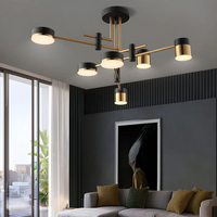 Modern Black & Gold LED Flush Ceiling Light with 3 Colour Temperatures