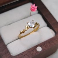 Anel de Moeda Antiga Modelo Amorzinho com Zircônia