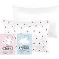 Silver Cloud Heart Print & White Satin Pillowcase Twinpack