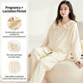 Maternity Women Pajamas Set Pregnant Pure Cotton Breastfeeding Loungewear Sweet Long Sleeve Trousers Cardigan 2 Piece Set Pjs
