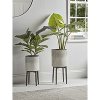 Ombre Whitewashed Standing Planter - Large