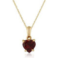 Classic Heart Garnet Pendant in 9ct Yellow Gold
