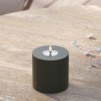 Udendørs LED Bloklys Ø 10 x 10 cm Mørkegrøn
