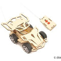 C-20A Diy Wireless Four-wheel Car Assembly For Kids Wooden Puzzles STEM Science Kits School Student Remote Control Car Wood