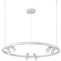 Casa Padrino Luxus HÃ¤ngeleuchte WeiÃ Ã 90 cm - Runde Pendelleuchte mit verstellbaren LED Spots