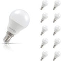 10-Pack Crompton Golfball LED Light Bulbs E14 4.2W (40W Eqv) Cool White Opal Round Small Screw Frosted