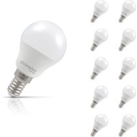 10-Pack Crompton Golfball LED Light Bulbs E14 4.2W (40W Eqv) Cool White Opal Round Small Screw Frosted