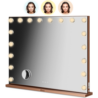 Hollywood Spiegel - Bluetooth Speakers - 80x60cm - Rosé Goud- Rosé