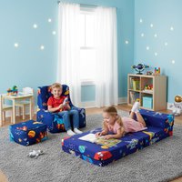 Child's Z Bed and Bean bag Chair with Footstool
