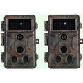 Pack x2 Caméra et Moniteurs de Chasse 64MP 1296P avec Son et Vision Nocturne,No Glow 940nm Infrarouge IP66 Étanche|A323 Vert foncé