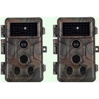 Pack x2 Caméra et Moniteurs de Chasse 64MP 1296P avec Son et Vision Nocturne,No Glow 940nm Infrarouge IP66 Étanche|A323 Vert foncé