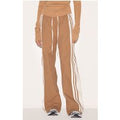 Mocha Shell Contrast Side Stripe Track Pants
