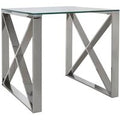 Zenith - End Table - Square - Glass and Chrome