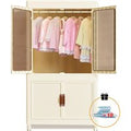 Foldable Wardrobe Cabinet with Wheels, Bardrobe 25''-2layer Clothing Storage Closet Organizer for Clothes, Books for Home/Office
