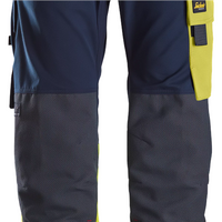 Snickers ProtecWork Work Trousers, High-Vis Class 1 - Navy/High Vis Yellow - 108