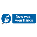 Worksafe Mandatory Safety Sign - Now Wash Your Hands - Self-Adhesive Vinyl