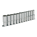 Sealey Premier Socket Set 12pc 1/2"Sq Drive 6pt Deep WallDrive® Metric