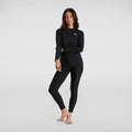 Haut de maillot Femme de protection solaire zippé à manches longues noir