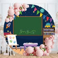 Aperturee Blackboard Classroon Back to Kindergarten Round Backdrops