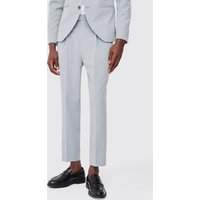 Pantalón Entallado Ajustado De Tiro Alto Con Cintura Fija, Gris