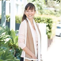 Easylife Lined Stole in Beige/Brown, Size Large, Fleece