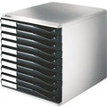 Box archivio Leitz cassetti colore nero, 10 cassetti