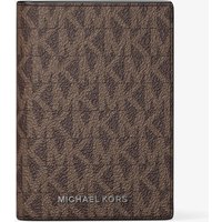 MK Porte-cartes Hudson à deux volets et à logo Signature - Marron - Michael Kors