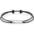 1.7g Polished & Brushed Sterling Silver Cord Bracelet