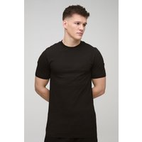 Camiseta Tall Básica Ajustada Al Músculo, Negro