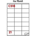 Etichette bianche permanenti Markin Copiatabu 70x40 mm con margine