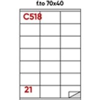 Etichette bianche permanenti Markin Copiatabu 70x40 mm con margine