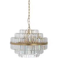 Brushed Gold Crystal Chandelier