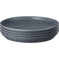 Dark Grey Speckle Coupe Dinner Plates - Set Of 4 -